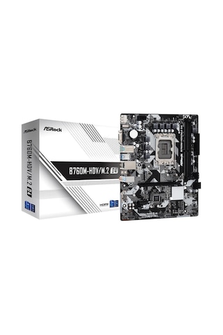 Asrock B760M-HDV/M.2 D4 Intel B760 5333 MHz (OC) DDR4 Soket 1700 mATX Anakart