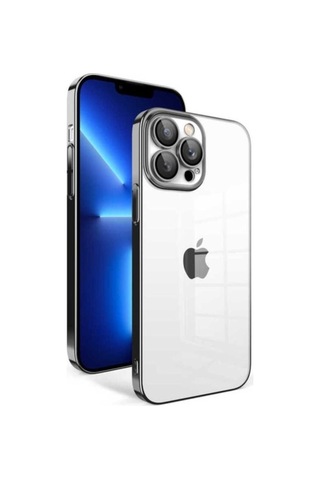 Apple Uyumlu iPhone 12 Pro Kılıf Kamera Korumalı Renkli Çerçeveli Zore Garaj Kapak Siyah