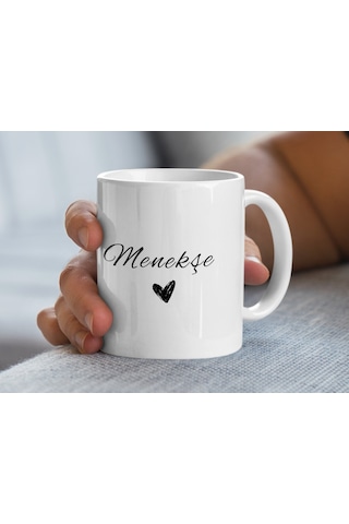 Menekşe İsimli Kupa Bardak, İsimli Bardak, Hediye Kupa Bardak, Kahve Kupa Bardak Beyaz