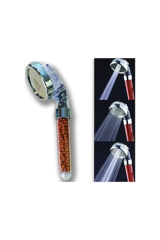 Arıtmalı Tasarruflu Duş Başlığı - 3 Ayarlı Krom & Şeffaf,%200 Artan Basınç,%35 Tasarruf, Kireç & Klor Azaltıcı
