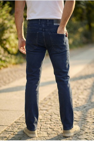 Little Cup Jeans Co Erkek Koyu Lacivert Klasik Kesim Pamuklu Esnek Jean Kot Denim Pantolon
