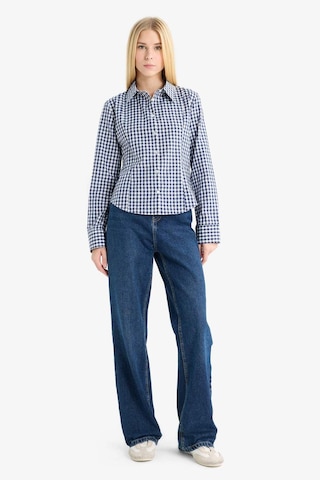 Defacto Coool Fitted Kareli Poplin Uzun Kollu Gömlek F9285ax25aunv241 Lacivert