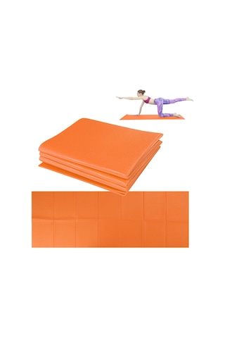 Ranyeek Portatif Katlanabilir Pvc Spor Matı - Fitness Ve Yatırarak Oturma Hareketleri İçin Esnek Egzersiz Pedleri Turuncu Turuncu