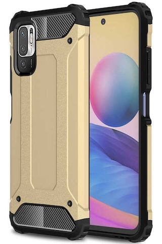 Noktaks - Xiaomi Uyumlu Xiaomi Redmi Note 10 5g - Kılıf Çift Katman Zırh Tank Crash Military Kapak - Gri