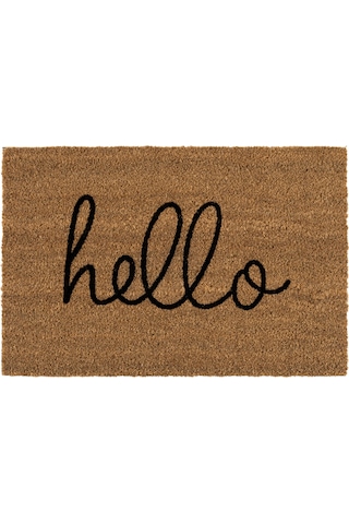 Coco Hello El Yazısı Kıl Kapı Önü Paspası 40x60 3681 Natural