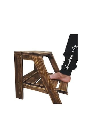 Merdiven Tabure Ahşap Basamak Yükseltici Mutfak Taburesi