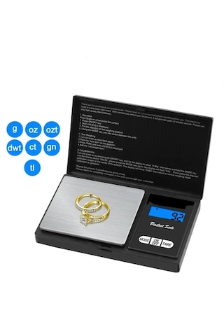 Professional Hassas Terazi 500 Gram Kapasiteli 0.1 Hassasiyetli Dijital Kapaklı Tartı 4915