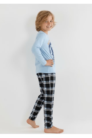 Vitmo Erkek Çocuk Uzun Kollu %100 Pamuklu Pijama Takımı Astro Pilot Mavi