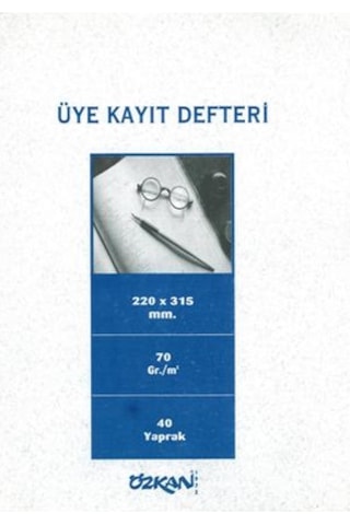 Üye Kayıt Defteri 40 Yap. Karton Kapak Özkan 1 Adet