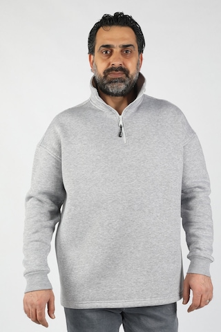 Unisex Balıkçı Yaka Gri Sweatshirt Gri