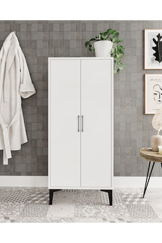 Afilli Viyana 2 Kapaklı Banyo Dolabı Çok Amaçlı Tamamı Mdf Beyaz