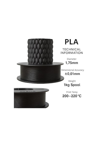 Filetto Pla+ Filament 1.75mm 1 Kg - Siyah