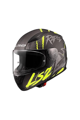 Ls2 Rapid 2 Raven Kapalı Motosiklet Kaskı Gri - Neon