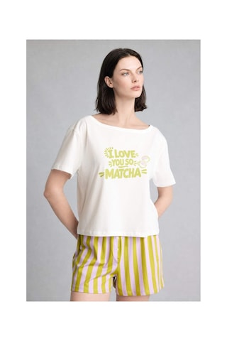 Defacto Oversıze Kısa Kollu 2li Leylak Şortlu Pijama Takımı I0438ax26hspr249 Mor-pr249