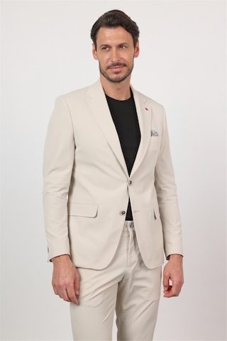 İmza Kendinden Desenli Mono Yaka 6 Drop Slim Fit Takım Elbise 1001260162 Bej