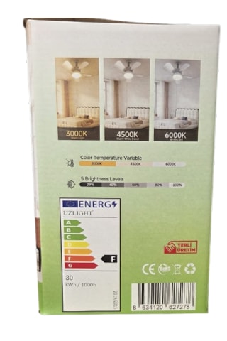 Sectron 30w Kumandalı Vantilatörlü Led Ampul 3300 Lm 3 Renk Işık E27 Dimlenebilir 1