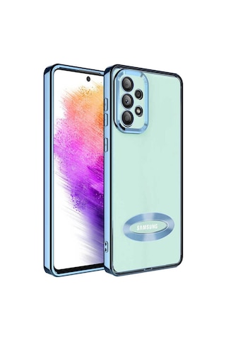 Galaxy A33 5g Kılıf Kamera Korumalı Logo Gösteren Zore Omega Kapak Sierra Mavi