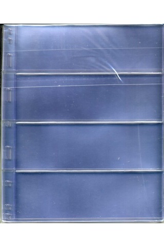 Kağıt Para Sayfası Dört Bölmeli Şeffaf - 10 Adetlik Paket