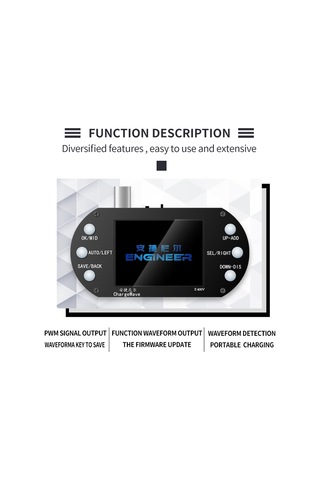 Mufunye Taşınabilir Osiloskop - 500khz Analog Bant Genişliği, 2.5mhz Örnekleme Hızı, 17 Dalga Formu Ölçümü