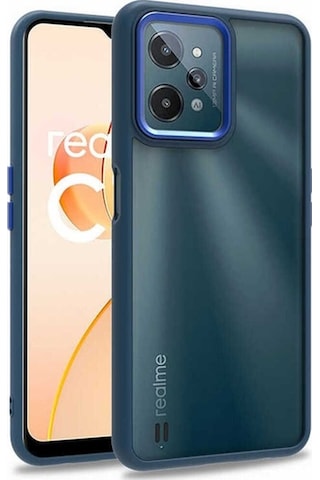 Realme C31 Kılıf Zore Flora Kapak Mavi