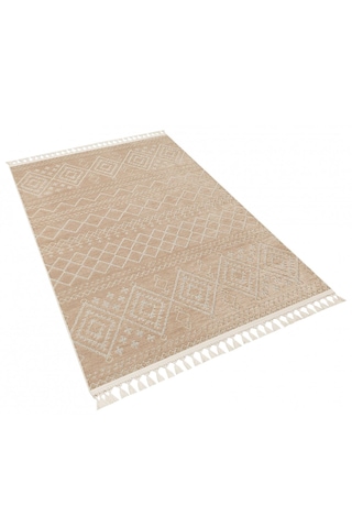 Decoser Halı Garden Serisi 11-bej Etnik İskandinav Desenli Koridor Salon Oturma Odası Kilim Halısı Bej