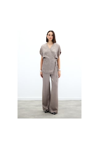 Sateen Cepli Bol Pantolon - Vizon-136043 Vizon