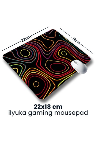 Colored Topography Map 22x18cm Mp372218 İlyuka Mini Boy Mousepad