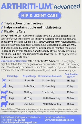 Vetiq Arthriti-Um Hip&joint Care Kedi ve Köpek Eklem Desteği 45tb