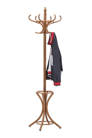 Adore Mobilya Handy Mate Dorya 12'li Ahşap Askılık Ceviz 51 x 185 x 51 CM Ceviz
