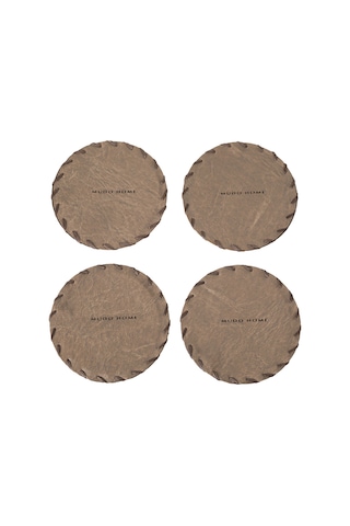 Mudo Home Vıntage Yuvarlak Bardak Altlığı 10 Cm 4'lü Laciver Diğer