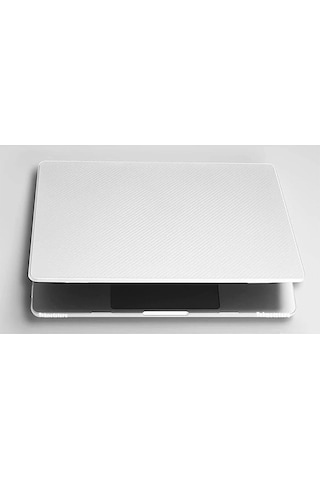 Apple Uyumlu MacBook Pro 13.3 M2 Çip 2022 A2338/a2686 Mat Beyaz Karbon Kapak Koruma Ultra Ince Kılıf