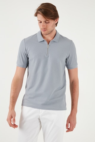 Buratti Pamuklu Regular Fit Fermuarlı Erkek Polo Yaka T Shirt 5902434 Gri