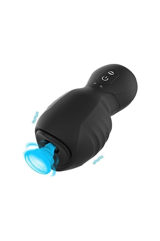 Carmine Emiş Yapabilen Penis Eğitmeni Şarjlı Su Geçirmez Otomatik Mastürbatör Siyah