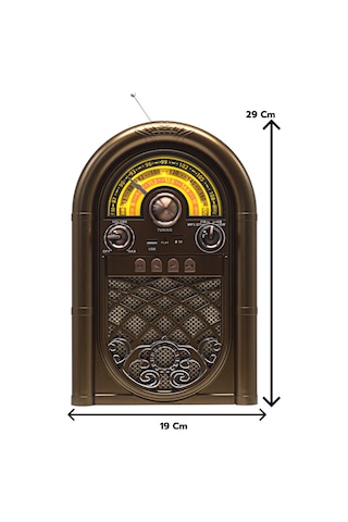 Raiseng R-1950btl Ahşap Görünümlü Retro Radyo - Nostaljik Tasarım Bluetooth Hoparlör