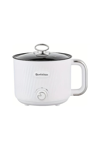 Honeybeeshop Beyaz 1 8l Tek Katmanli Elektrikli Pisirme Makinesi Zarif Gorus Kompakt Kapasite Uc Yemek Icin Bir Tencere Iki Kisi