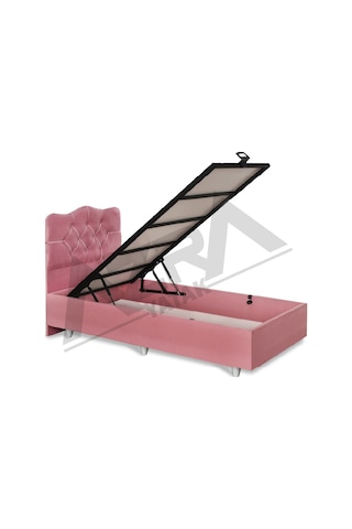 Nero Tek Kişilik Baza Haki Prenses Pembe %100 Çelik+ Mdf 90 x 190 CM