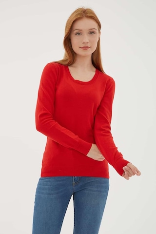 Fashion Friends Kadın U Yaka Kazak 25k0779k1 Kırmızı