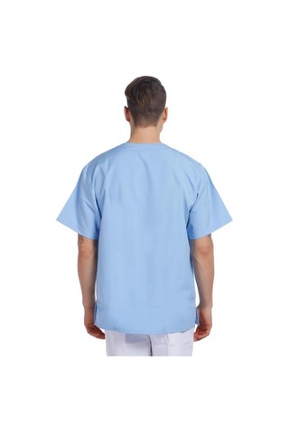 V Yaka Ceket Kısa Kol Açık Mavi