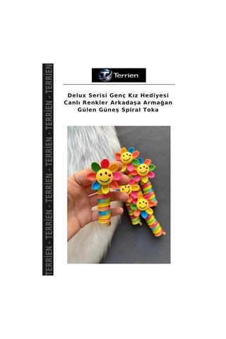Terrien Delux Serisi Genç Kız Hediyesi Canlı Renkler Arkadaşa Armağan Gülen Güneş Spiral Toka Çok Renkli