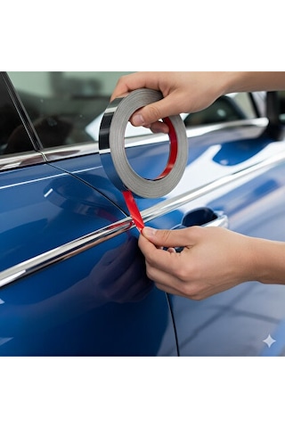 Fiat Egea Uyumlu Yapışkanlı 18 Mm 5 Metre Krom Nikelaj Trim Şerit Araç Dış Dekor Bandı