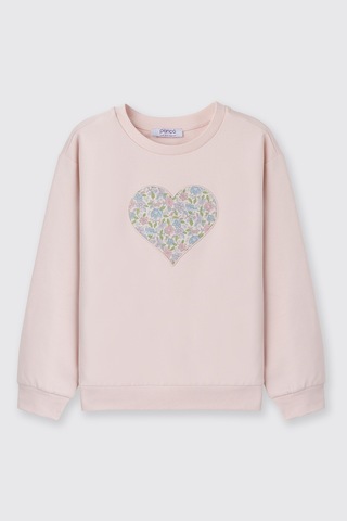 Made With Liberty Fabric Liberty Kumaş Kız Çocuk Sweatshirt Pembe