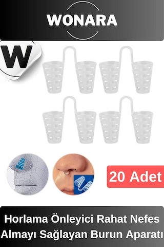 Premium Horlama Önleyici Rahat Nefes Almayı Sağlayan Uyku Kalitesini Artırıcı Burun Aparatı 20 Adet