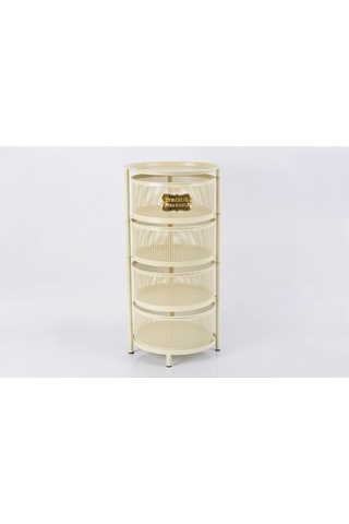 4 Katlı Metal Açılır Kapanır Paslanmaz Sebzelik Krem