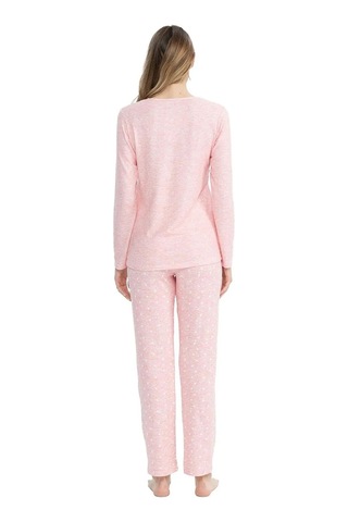 U.S. Polo Assn. U.s Polo Assn. 17099 Kadın Uzun Kollu Yakası Düğmeli Pijama Takım-pembe Pembe