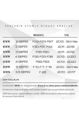 Bmw 5 Serisi F10, 3 Serisi F30 İçin Bagaj Anahtar Kapağı Düğmesi