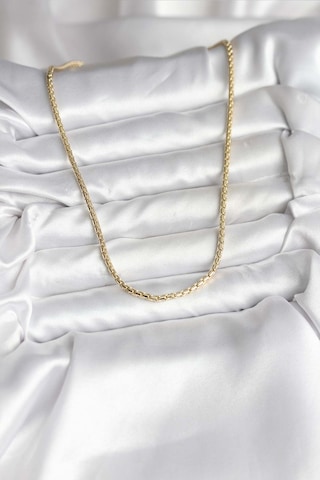 14k Gold Renk Kaplama Zincir Model Cm Kadın Kolye Altın - Beyaz