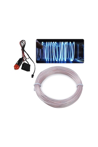 Araç İçi Torpido Şerit Ledi Renkli İp Neon Led 2 Metre Beyaz