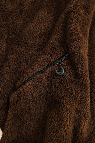No Plan Erkek Oversize Fermuarlı Pelüş Sweat Ceket-kahve Rengi Kahverengi