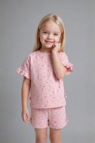 Defacto Çiçeki 2li Pembe Takım Kız Bebek H7883a526smpn666 Pembe-pn666
