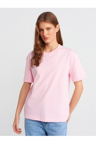 Tişört Dekoratif Yaka Pembe Açık Pembe